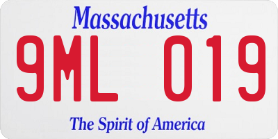 MA license plate 9ML019