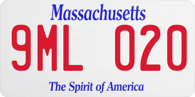 MA license plate 9ML020