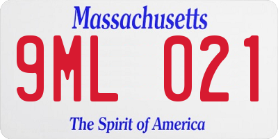 MA license plate 9ML021