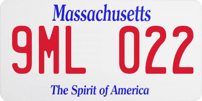 MA license plate 9ML022