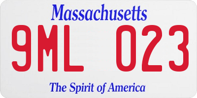 MA license plate 9ML023