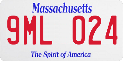 MA license plate 9ML024