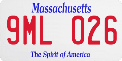 MA license plate 9ML026