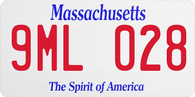 MA license plate 9ML028