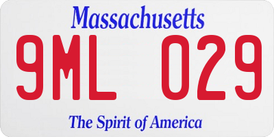 MA license plate 9ML029