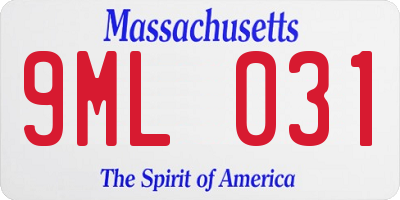 MA license plate 9ML031