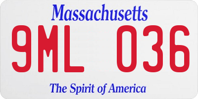 MA license plate 9ML036