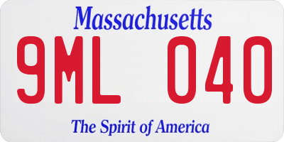 MA license plate 9ML040