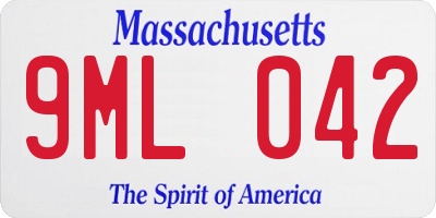 MA license plate 9ML042