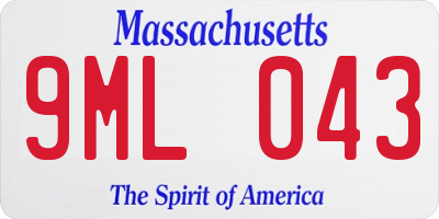 MA license plate 9ML043
