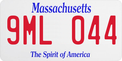 MA license plate 9ML044