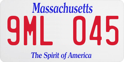 MA license plate 9ML045