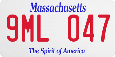 MA license plate 9ML047