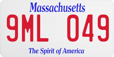 MA license plate 9ML049
