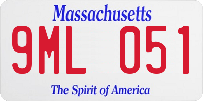 MA license plate 9ML051
