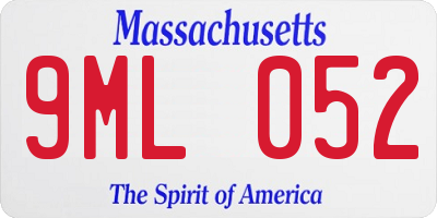 MA license plate 9ML052