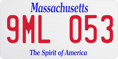 MA license plate 9ML053