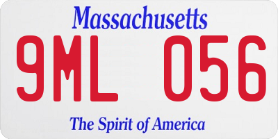 MA license plate 9ML056