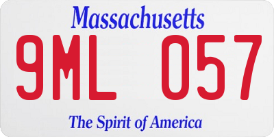 MA license plate 9ML057