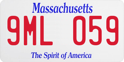 MA license plate 9ML059