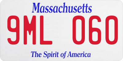 MA license plate 9ML060