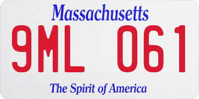 MA license plate 9ML061