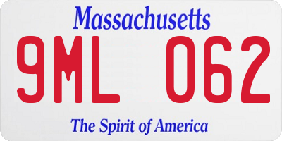 MA license plate 9ML062