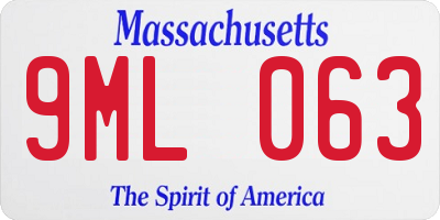 MA license plate 9ML063