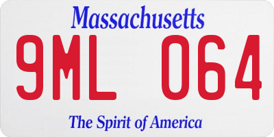 MA license plate 9ML064