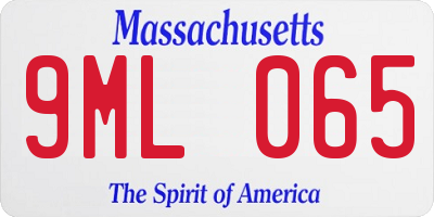 MA license plate 9ML065