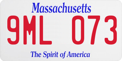 MA license plate 9ML073
