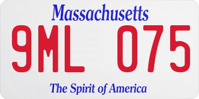 MA license plate 9ML075