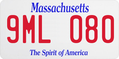 MA license plate 9ML080