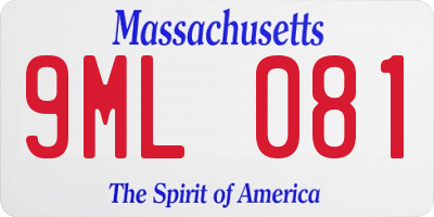 MA license plate 9ML081