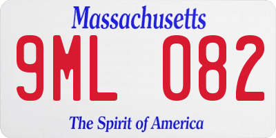 MA license plate 9ML082