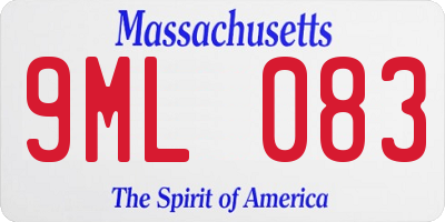 MA license plate 9ML083