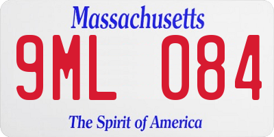 MA license plate 9ML084