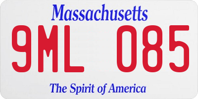MA license plate 9ML085