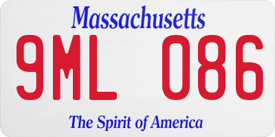 MA license plate 9ML086
