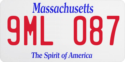 MA license plate 9ML087