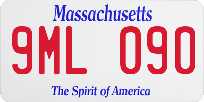 MA license plate 9ML090