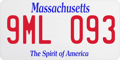 MA license plate 9ML093