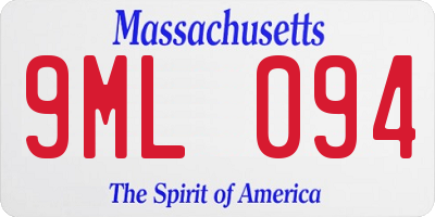 MA license plate 9ML094