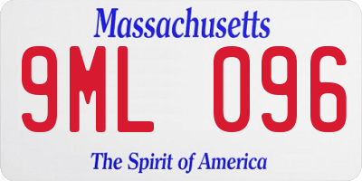 MA license plate 9ML096