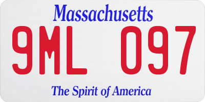 MA license plate 9ML097