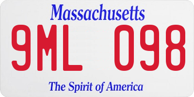 MA license plate 9ML098