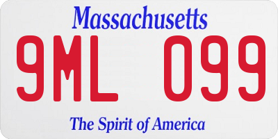 MA license plate 9ML099