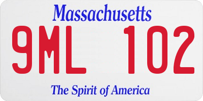 MA license plate 9ML102
