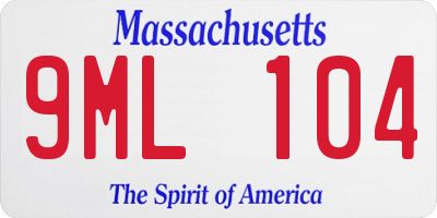 MA license plate 9ML104
