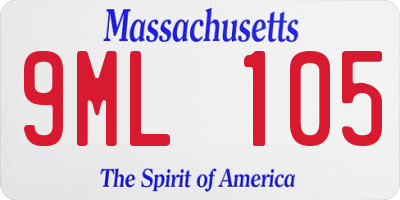 MA license plate 9ML105